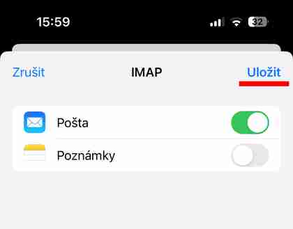 Nastavení: iPhone Mail krok č.8