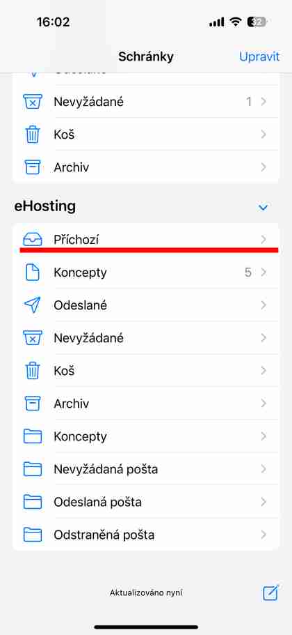 Nastavení: iPhone Mail krok č.10